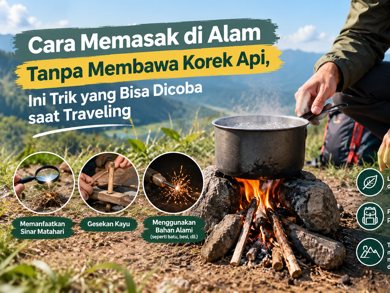 Cara Memasak di Alam Tanpa Membawa Korek Api, Ini Trik yang Bisa Dicoba saat Traveling
